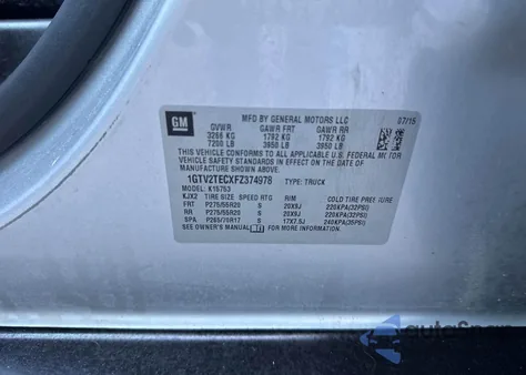2015 GMC Sierra from USA, damaged, VIN 1GTV2TECXFZ374978